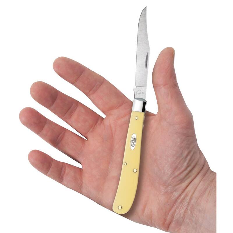 W. R. Case & Sons Cutlery Co Smooth Yellow Synthetic CS Slimline Trapper Pocket Knife - FI00031