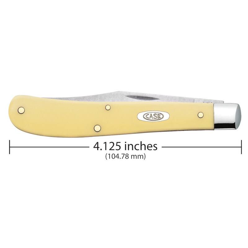 W. R. Case & Sons Cutlery Co Smooth Yellow Synthetic CS Slimline Trapper Pocket Knife - FI00031
