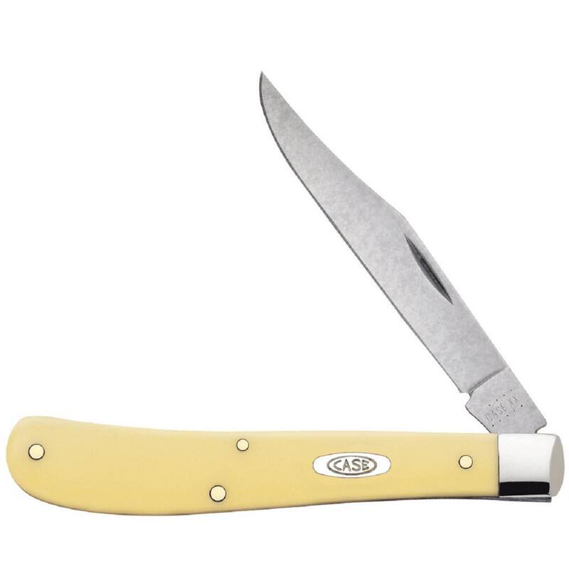 W. R. Case & Sons Cutlery Co Smooth Yellow Synthetic CS Slimline Trapper Pocket Knife - FI00031