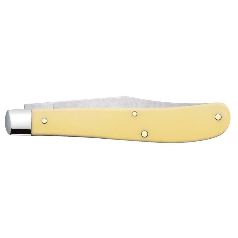 W. R. Case & Sons Cutlery Co Smooth Yellow Synthetic CS Slimline Trapper Pocket Knife - FI00031