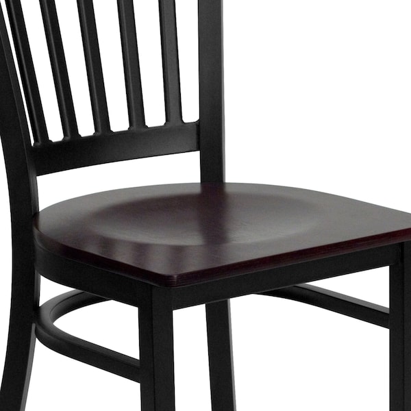 Flash Furniture Black Vert Chair-Mah Seat - 2-XU-DG-6Q2B-VRT-MAHW-GG