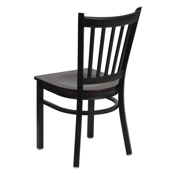 Flash Furniture Black Vert Chair-Mah Seat - 2-XU-DG-6Q2B-VRT-MAHW-GG
