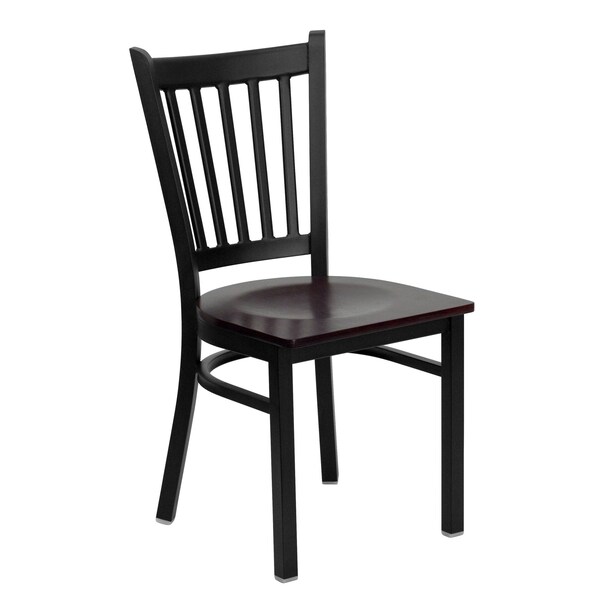 Flash Furniture Black Vert Chair-Mah Seat - 2-XU-DG-6Q2B-VRT-MAHW-GG