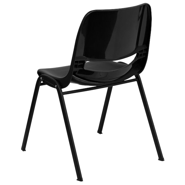 Flash Furniture Black Stack Chair-Black Frame - 5-RUT-16-PDR-BLACK-GG