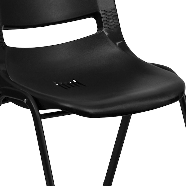 Flash Furniture Black Stack Chair-Black Frame - 5-RUT-16-PDR-BLACK-GG