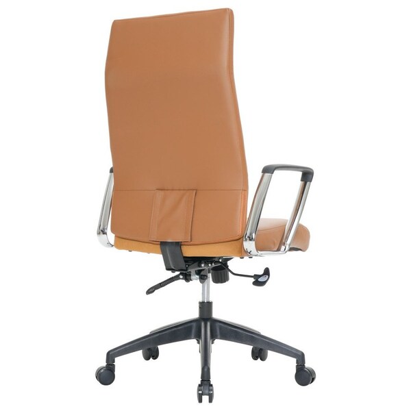 Leisuremod Hilton High-Back Leather Office Chair, Light Brown - HO20LBRL