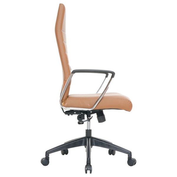 Leisuremod Hilton High-Back Leather Office Chair, Light Brown - HO20LBRL