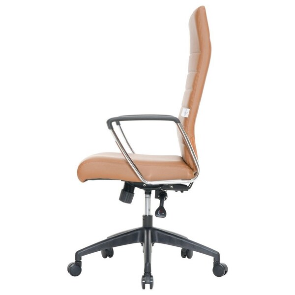 Leisuremod Hilton High-Back Leather Office Chair, Light Brown - HO20LBRL
