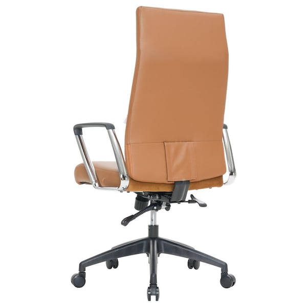 Leisuremod Hilton High-Back Leather Office Chair, Light Brown - HO20LBRL