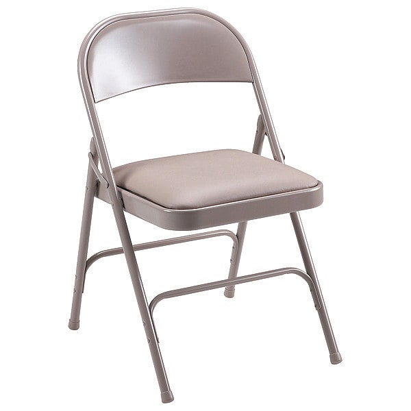 Lorell Steel Folding Chairs, Vyl Beige Seat, PK4 - LLR62501