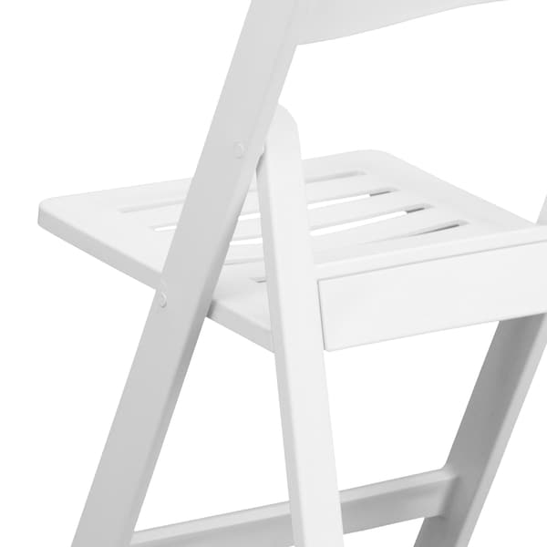 Flash Furniture White Resin Folding Chair - 2-LE-L-1-WH-SLAT-GG