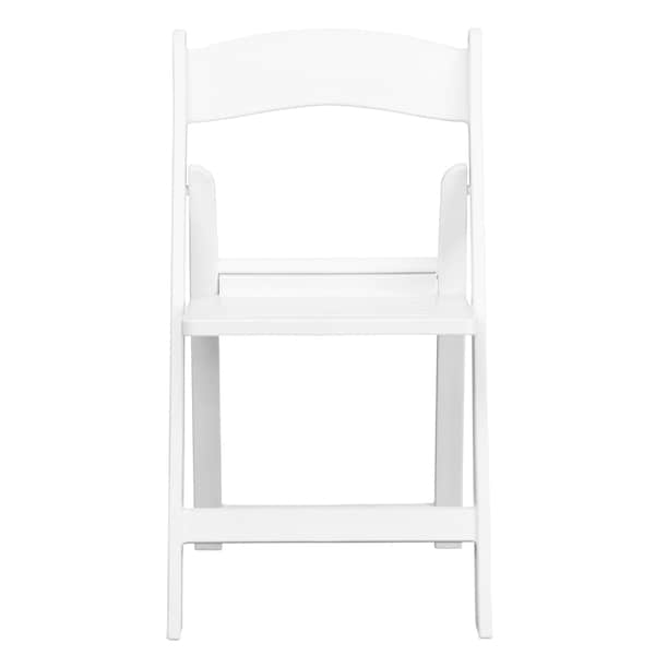 Flash Furniture White Resin Folding Chair - 2-LE-L-1-WH-SLAT-GG