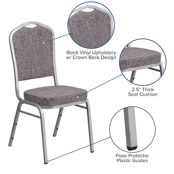 Flash Furniture Gray Fabric Banquet Chair - 4-FD-C01-S-12-GG