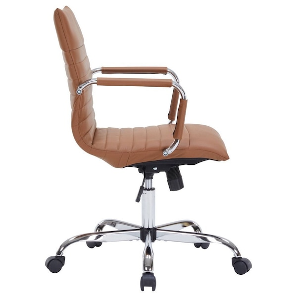 Leisuremod Harris Faux Leather Office Chair, Light Brown - HO19LBRL