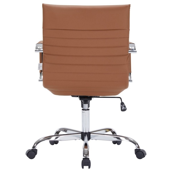 Leisuremod Harris Faux Leather Office Chair, Light Brown - HO19LBRL