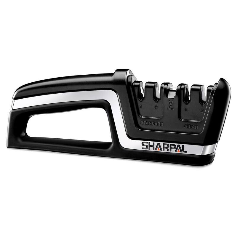 Sharpal 5-in-1 Chef Knife & Scissors Sharpener for Straight & Serrated Knives, Repair and Hone Euro/American & Asian Knife - 104N