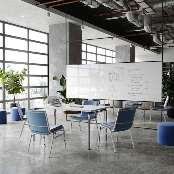 Flash Furniture HERCULES Heavy Duty Navy Vinyl Stack Chair - XU-60153-NVY-VYL-GG