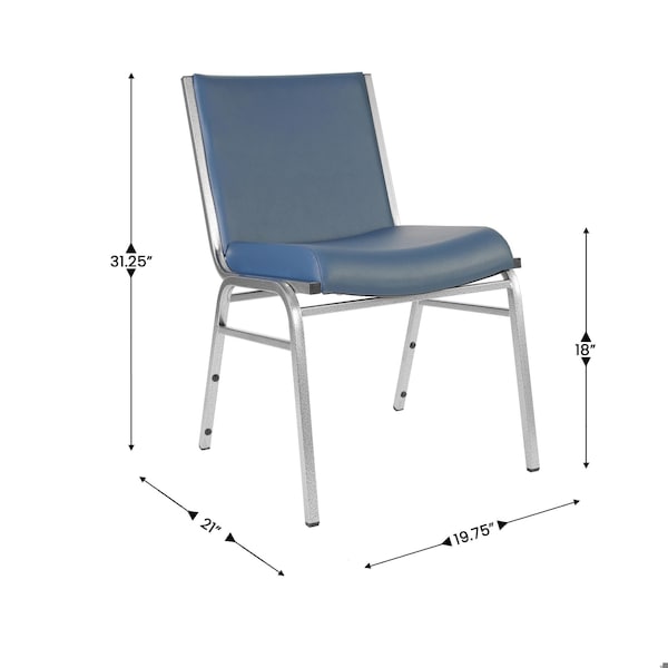 Flash Furniture HERCULES Heavy Duty Navy Vinyl Stack Chair - XU-60153-NVY-VYL-GG