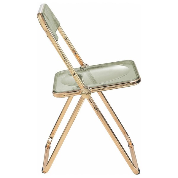 Leisuremod Lawrence Acrylic Folding Chair with Gold Metal Frame, Amber - LFG19A