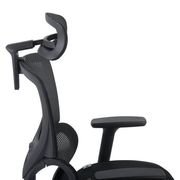 Regency Omega Mesh O-2 Tech Ergonomic Management Office Chair with Headrest/Adjustable Lumbar Support, Blk - OMG002BK
