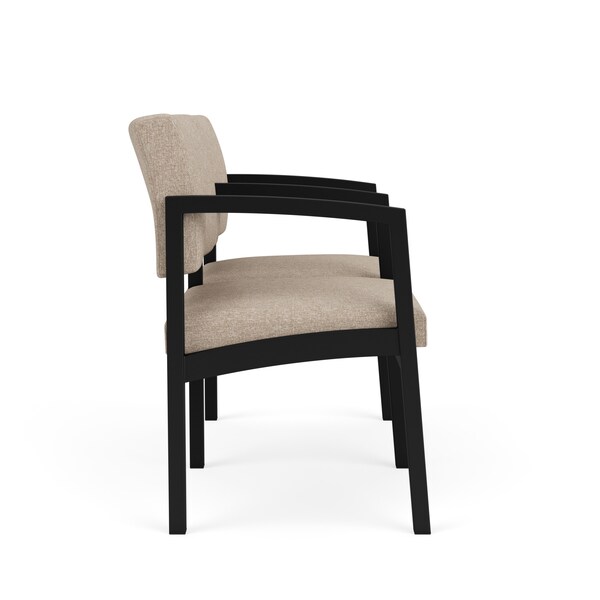 Lesro Lenox Steel 2 Seater with Center Arm, Stone (Beige) Seat, Stone Back, 43.5 W 24.5 L 32 H - LS2103