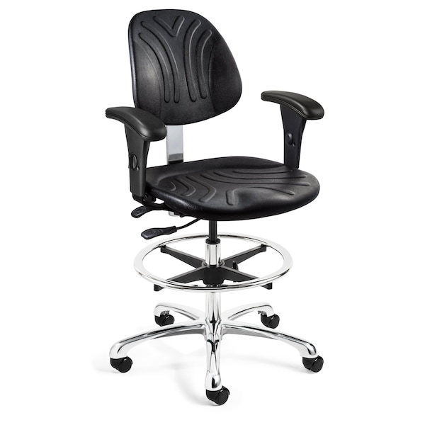 Bevco Dura Tall Height HeavyDuty Black Polyurethane Chair, Adjustable Seat  Back Tilt - 7551D-3750S/5-AA