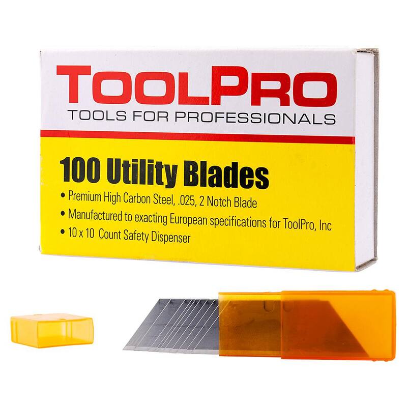 ToolPro Drywall Utility High Carbon Steel Knife Blades (100PK) - TP01060