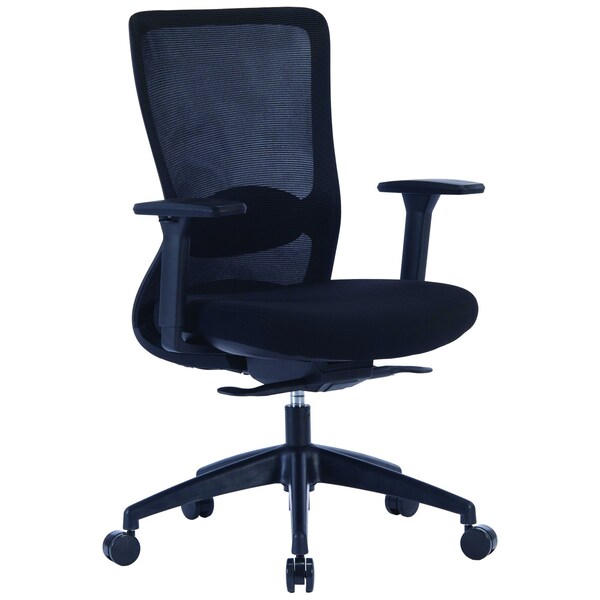 We'Re It Urban Series Black Mesh High-Back Adjustable Task Chair for Home or Office in Black - EM6100-BLK