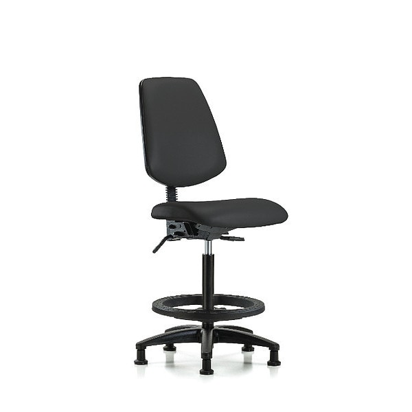 Blue Ridge Ergonomics High Bench Chair No Arms, 26" to 35" Height, Vinyl, Black - BR-VHBCH-MB-RG-T0-A0-BF-RG-8540