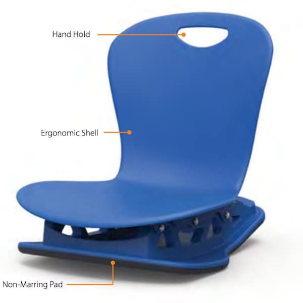 Virco ZUMA Series Floor Rocker, 5th Grade - Adult - Black Seat - ZFLROCK18