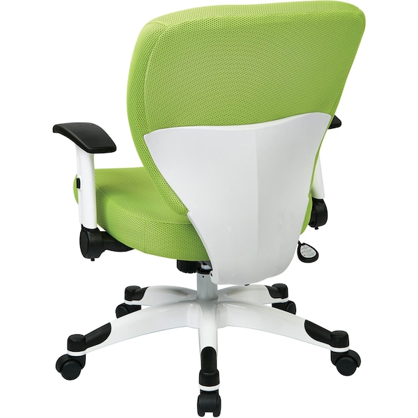 Office Star Managerial Chair Desk Chair, Adjustable Arms, 16-3/4" to 19-1/2" Height, Mesh, Green - 5200W-6