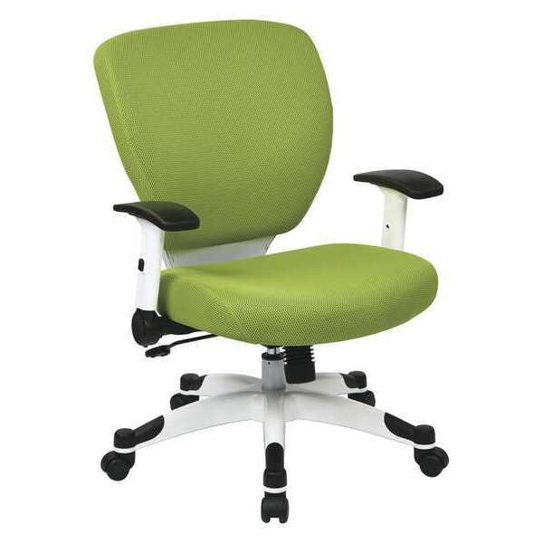 Office Star Managerial Chair Desk Chair, Adjustable Arms, 16-3/4" to 19-1/2" Height, Mesh, Green - 5200W-6