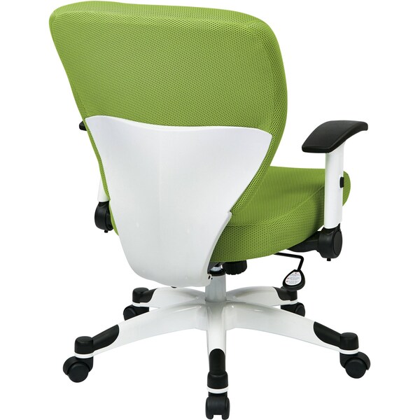 Office Star Managerial Chair Desk Chair, Adjustable Arms, 16-3/4" to 19-1/2" Height, Mesh, Green - 5200W-6