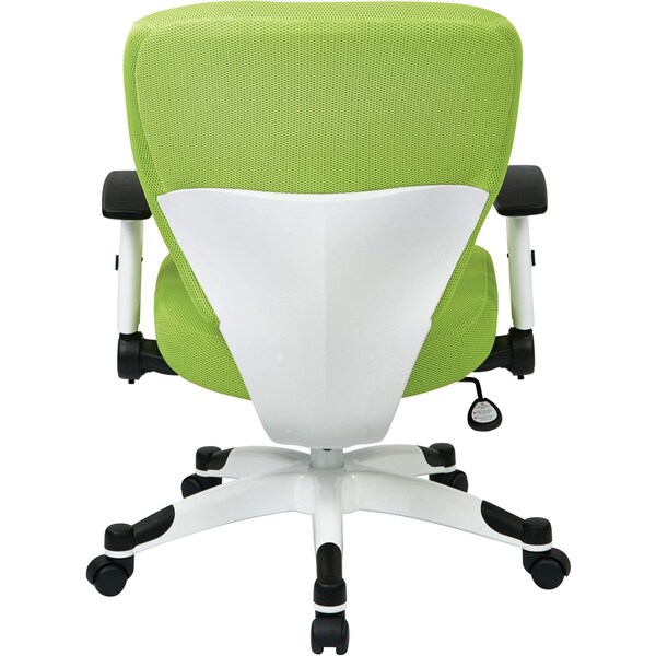Office Star Managerial Chair Desk Chair, Adjustable Arms, 16-3/4" to 19-1/2" Height, Mesh, Green - 5200W-6