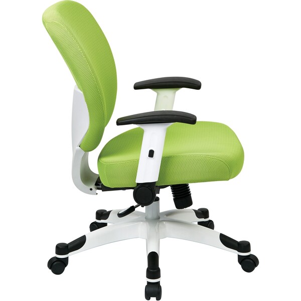 Office Star Managerial Chair Desk Chair, Adjustable Arms, 16-3/4" to 19-1/2" Height, Mesh, Green - 5200W-6