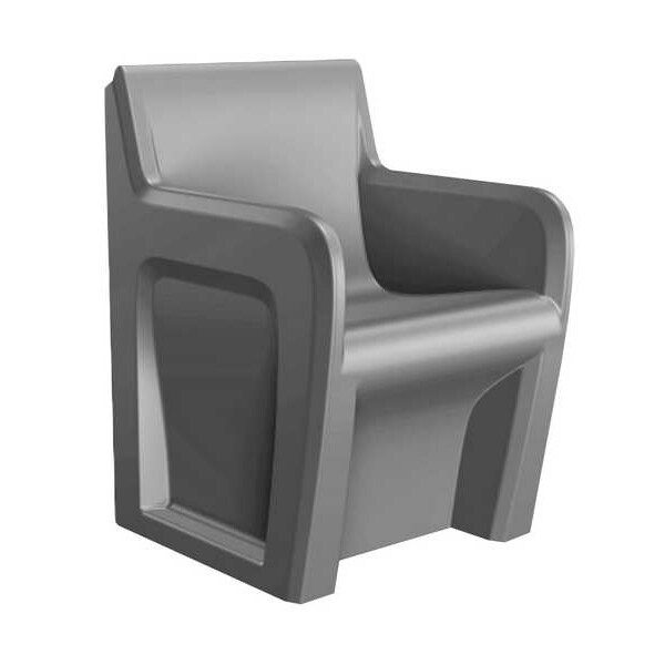 Cortech Arm Chair, Gray Seat, 24 in W 24 in L 33 in H, Polyethylene Seat - 106484GY