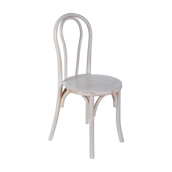 Flash Furniture Betsy Commercial Grade White Wash Thonet Style Solid Wood Stackable Dining Chair - ZH-8003A-WHTWSH-GG