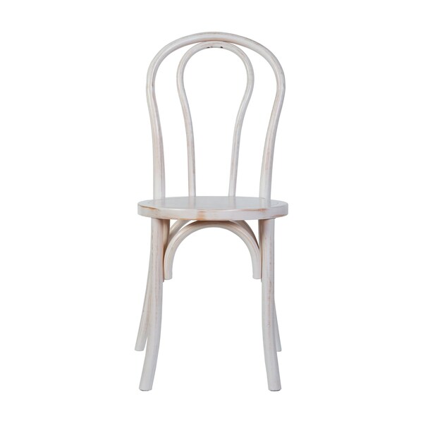 Flash Furniture Betsy Commercial Grade White Wash Thonet Style Solid Wood Stackable Dining Chair - ZH-8003A-WHTWSH-GG