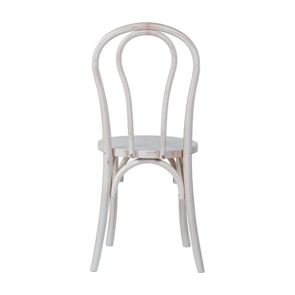 Flash Furniture Betsy Commercial Grade White Wash Thonet Style Solid Wood Stackable Dining Chair - ZH-8003A-WHTWSH-GG