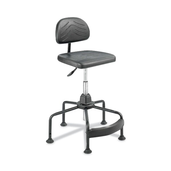 Safco Task Master Economy Industrial Chair, Supports Up to 250 lb, 17 in. to 35 in. Seat Height, Black - 5117