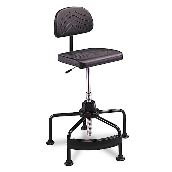 Safco Task Master Economy Industrial Chair, Supports Up to 250 lb, 17 in. to 35 in. Seat Height, Black - 5117