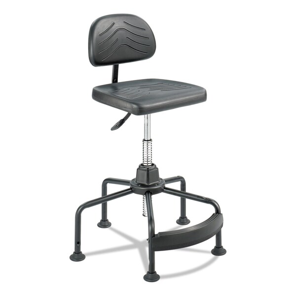 Safco Task Master Economy Industrial Chair, Supports Up to 250 lb, 17 in. to 35 in. Seat Height, Black - 5117