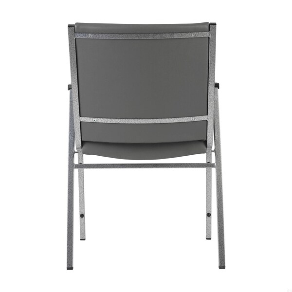 Flash Furniture HERCULES Heavy Duty Gray Vinyl Stack Chair with Arms, 4PK - 4-XU-60154-GRY-VYL-GG