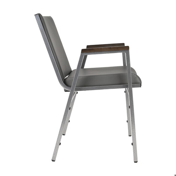 Flash Furniture HERCULES Heavy Duty Gray Vinyl Stack Chair with Arms, 4PK - 4-XU-60154-GRY-VYL-GG