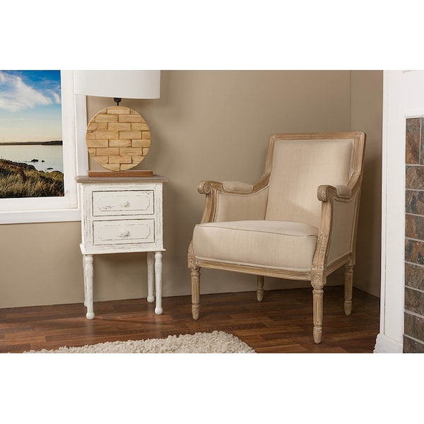 Baxton Studio Light Beige 25.4 in W Cotton Seat - 112-6024