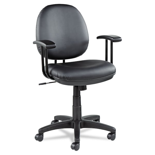 Alera Leather Task Chair, 18-1/2" to 23-1/4", No Arms, Black - ALEIN4819