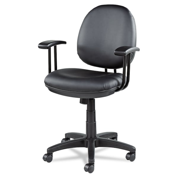 Alera Leather Task Chair, 18-1/2" to 23-1/4", No Arms, Black - ALEIN4819