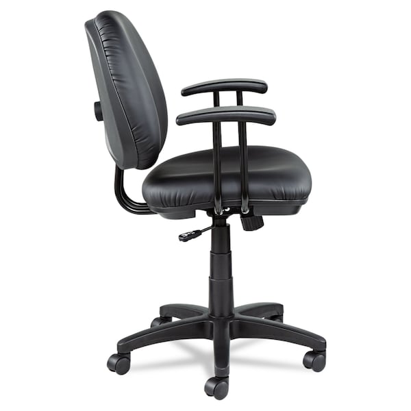 Alera Leather Task Chair, 18-1/2" to 23-1/4", No Arms, Black - ALEIN4819