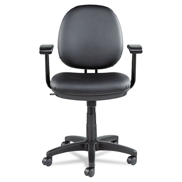 Alera Leather Task Chair, 18-1/2" to 23-1/4", No Arms, Black - ALEIN4819