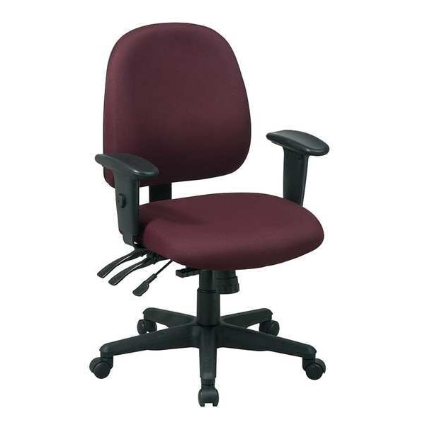 Office Star Desk Chair Desk Chair, Adjustable Arms, 3-1/2" Height, Fabric, Red - 43808-227